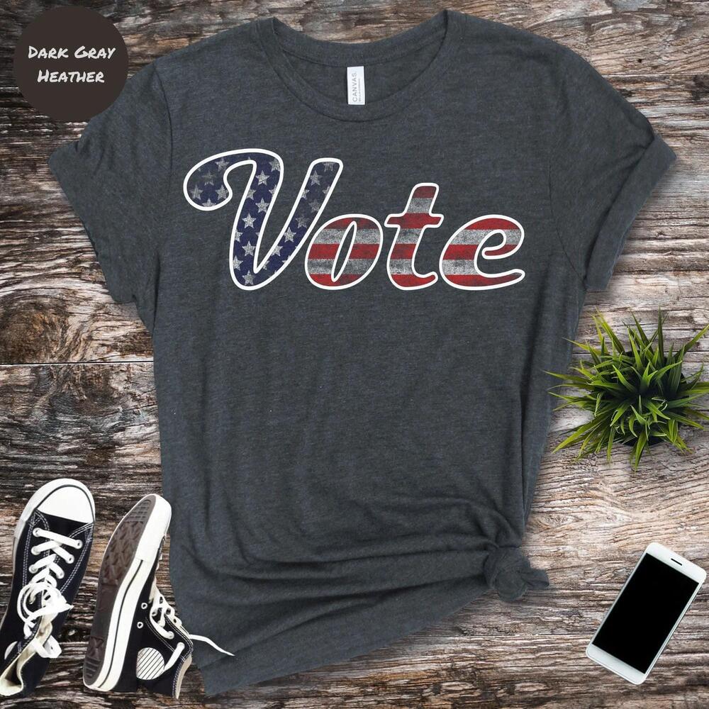 Vote T-Shirt Grunge American Flag Get Out And Vote